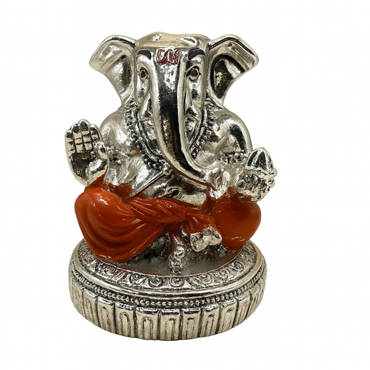 Aarambh Blessings Silver Ganesha Dashboard Idol