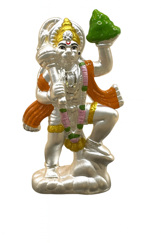 Sankat Mochan Hanuman Silver Dashboard Idol