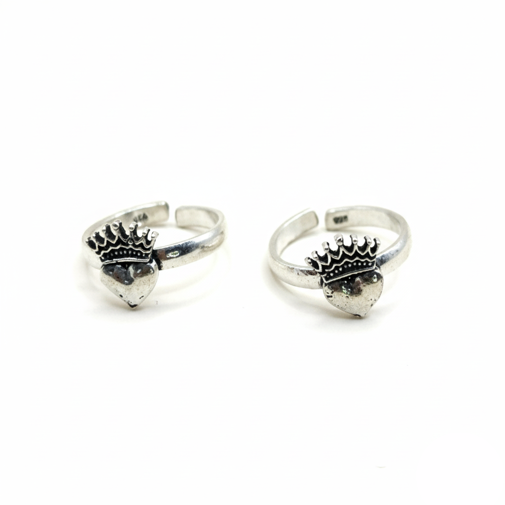Two silver ring designs on a white background