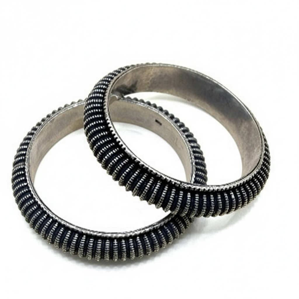 Twilight Coil Silver Bangles
