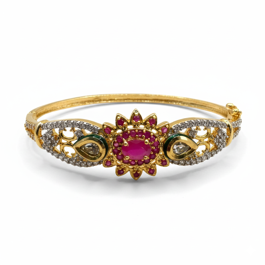Ruby Radiance Floral Kada