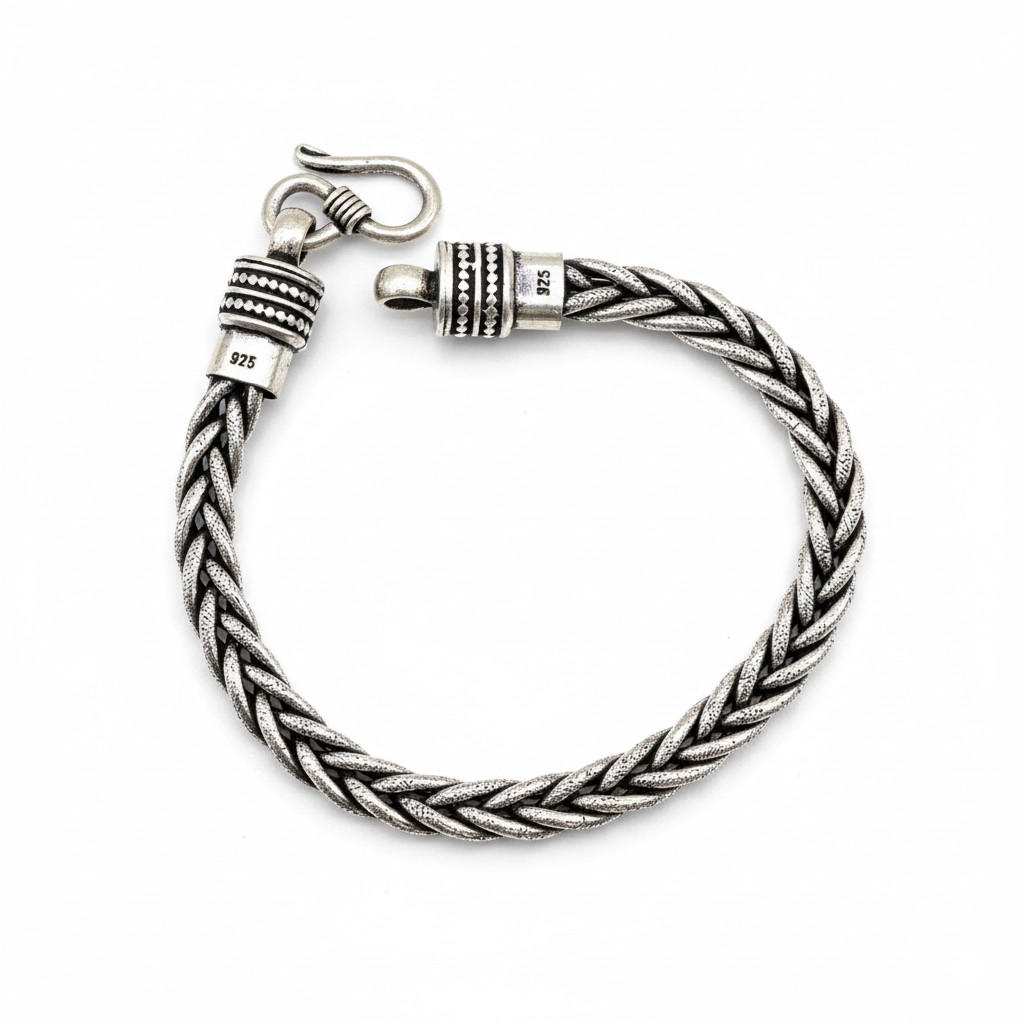 Viking Braid Silver Bracelet