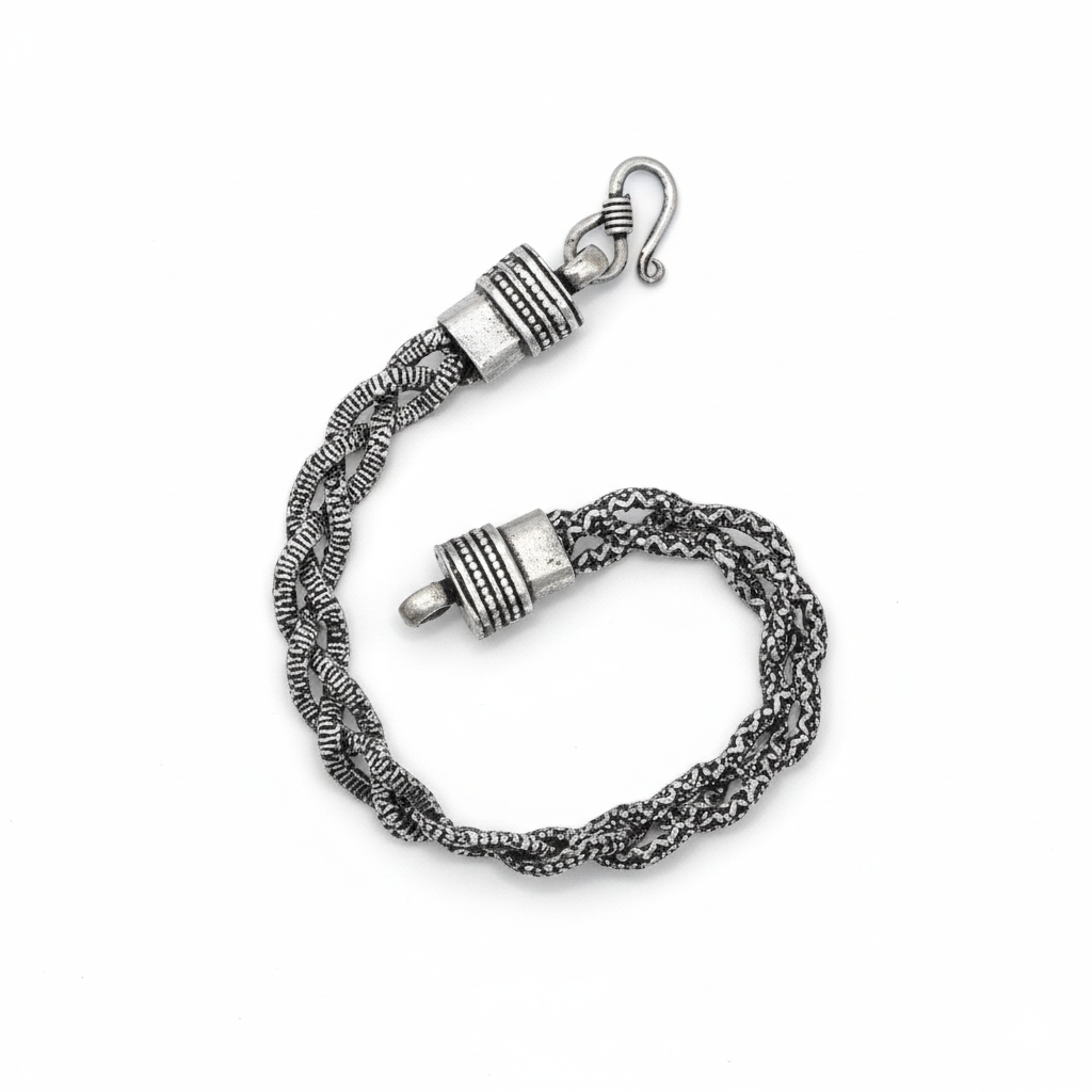 Ironstorm Twist Silver Bracelet