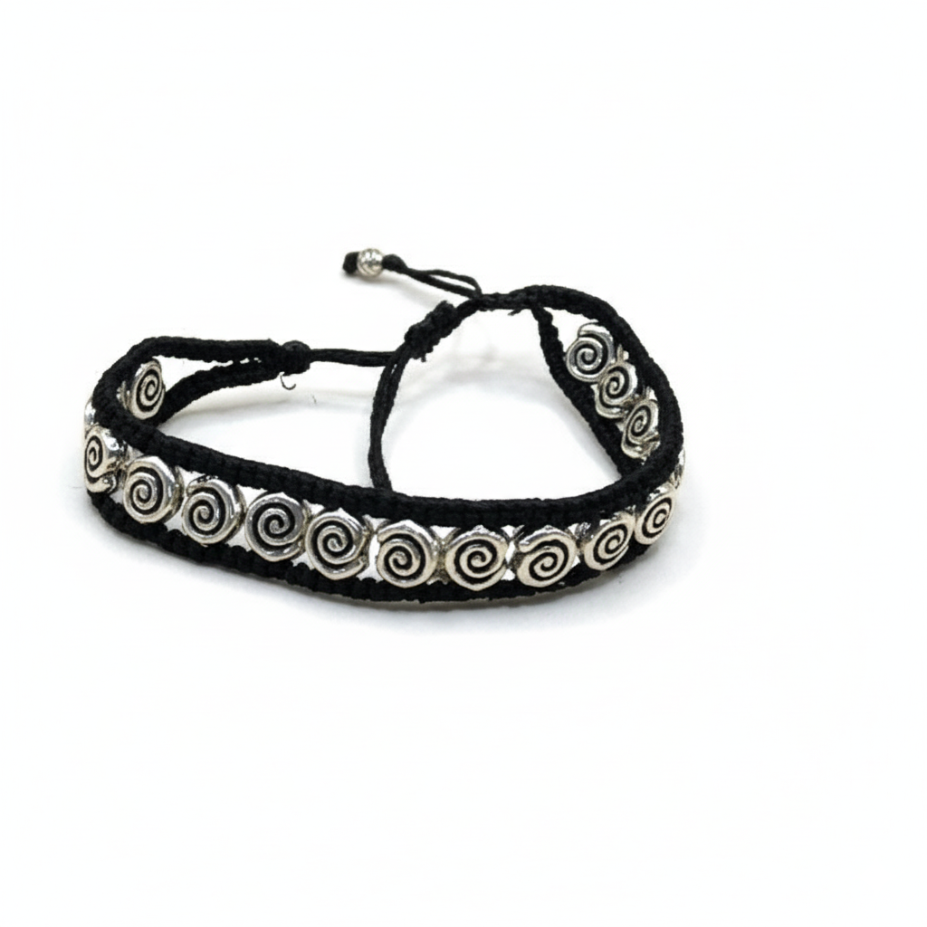 Tribal Grid Silver Bracelet