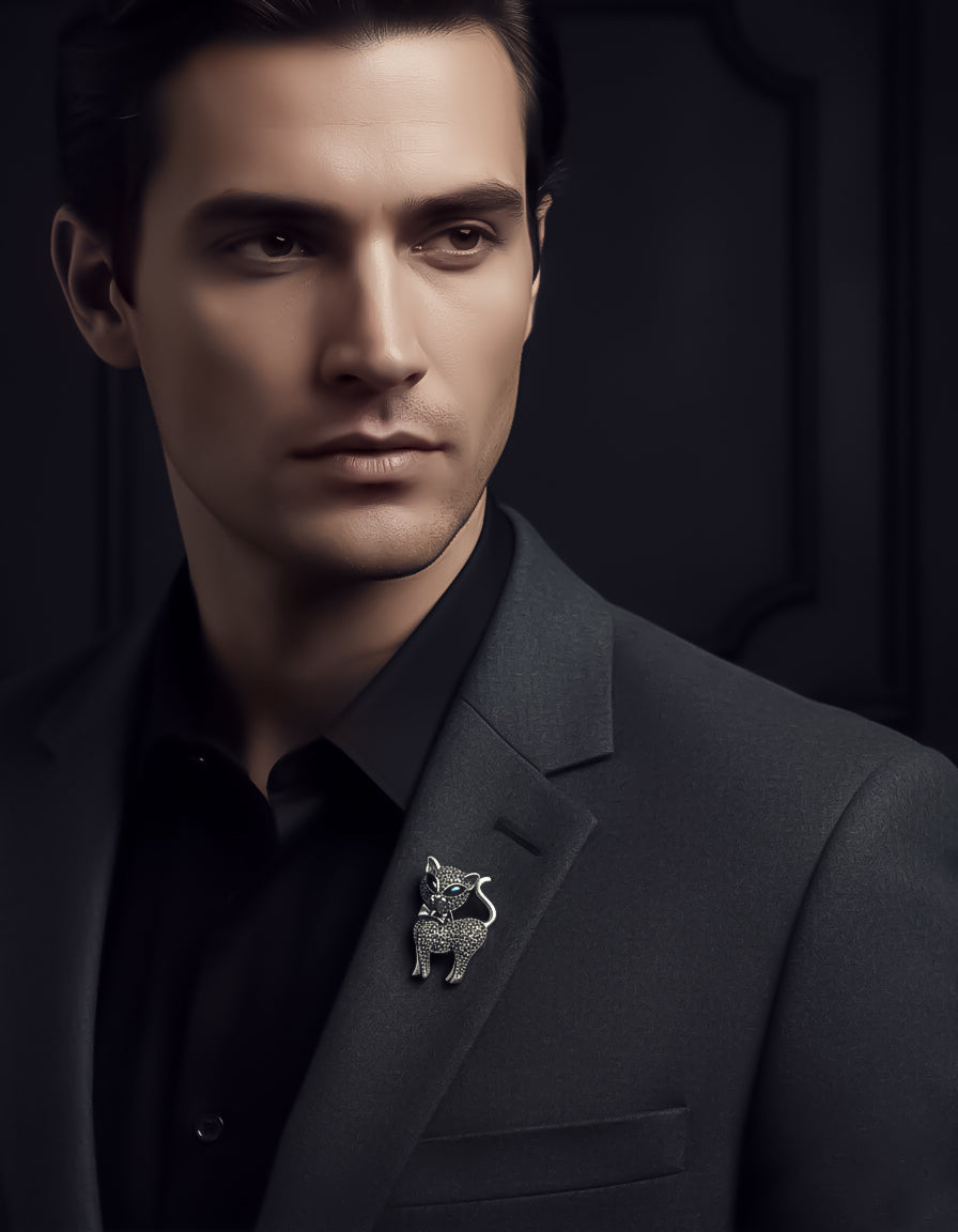 Midnight Fable Cat Brooch