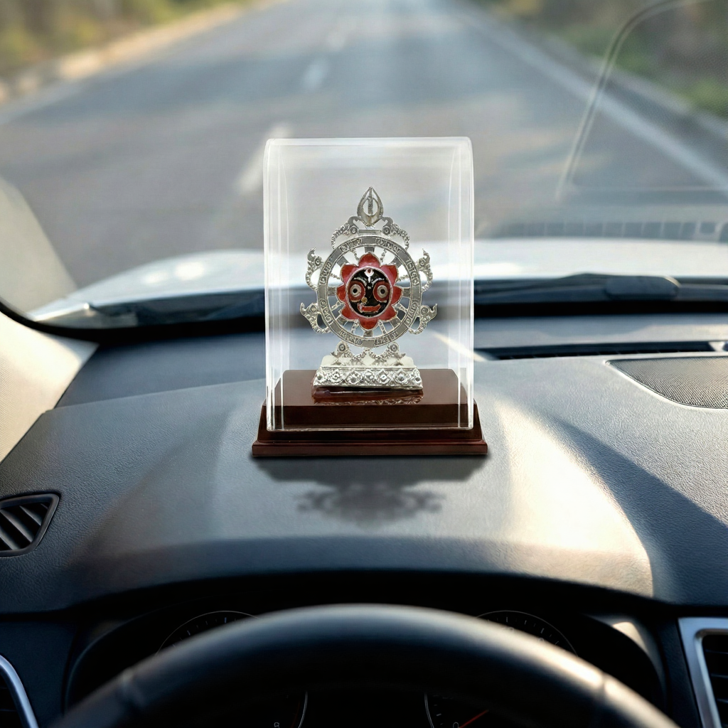 Jagannath Chakra Divine Silver Dashboard Idol