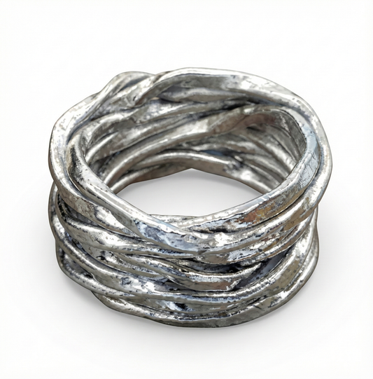 Knotted Silver Band Ring
