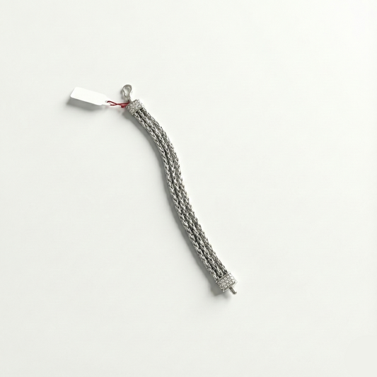 Metallic bracelet on a white background