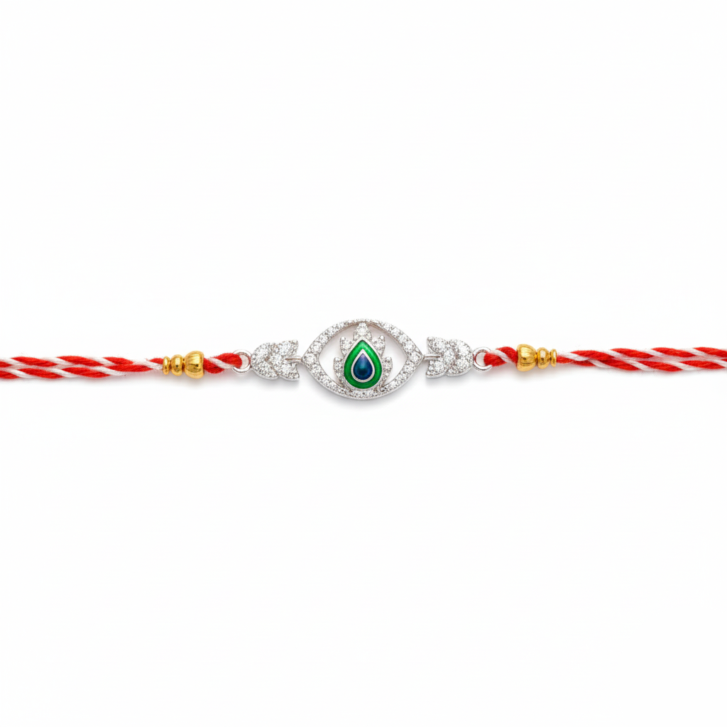 Bracelet with a decorative clasp on a white background
