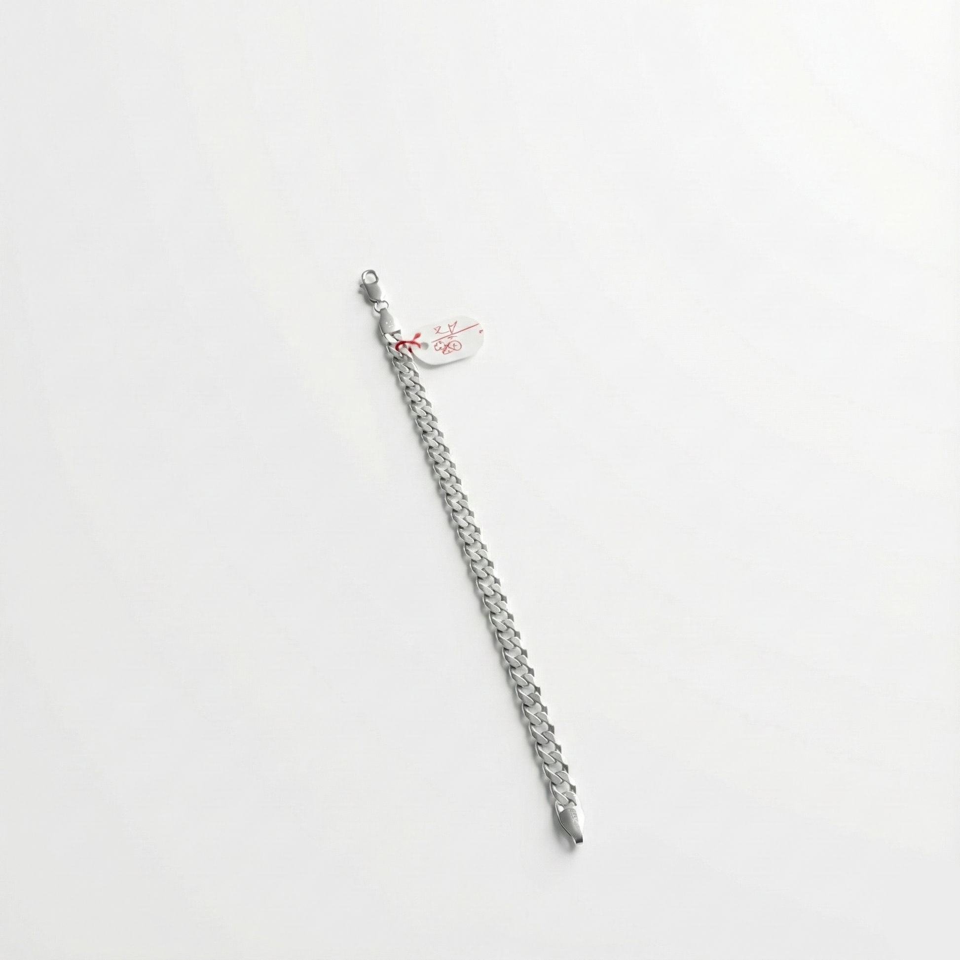 Silver bracelet on a white background