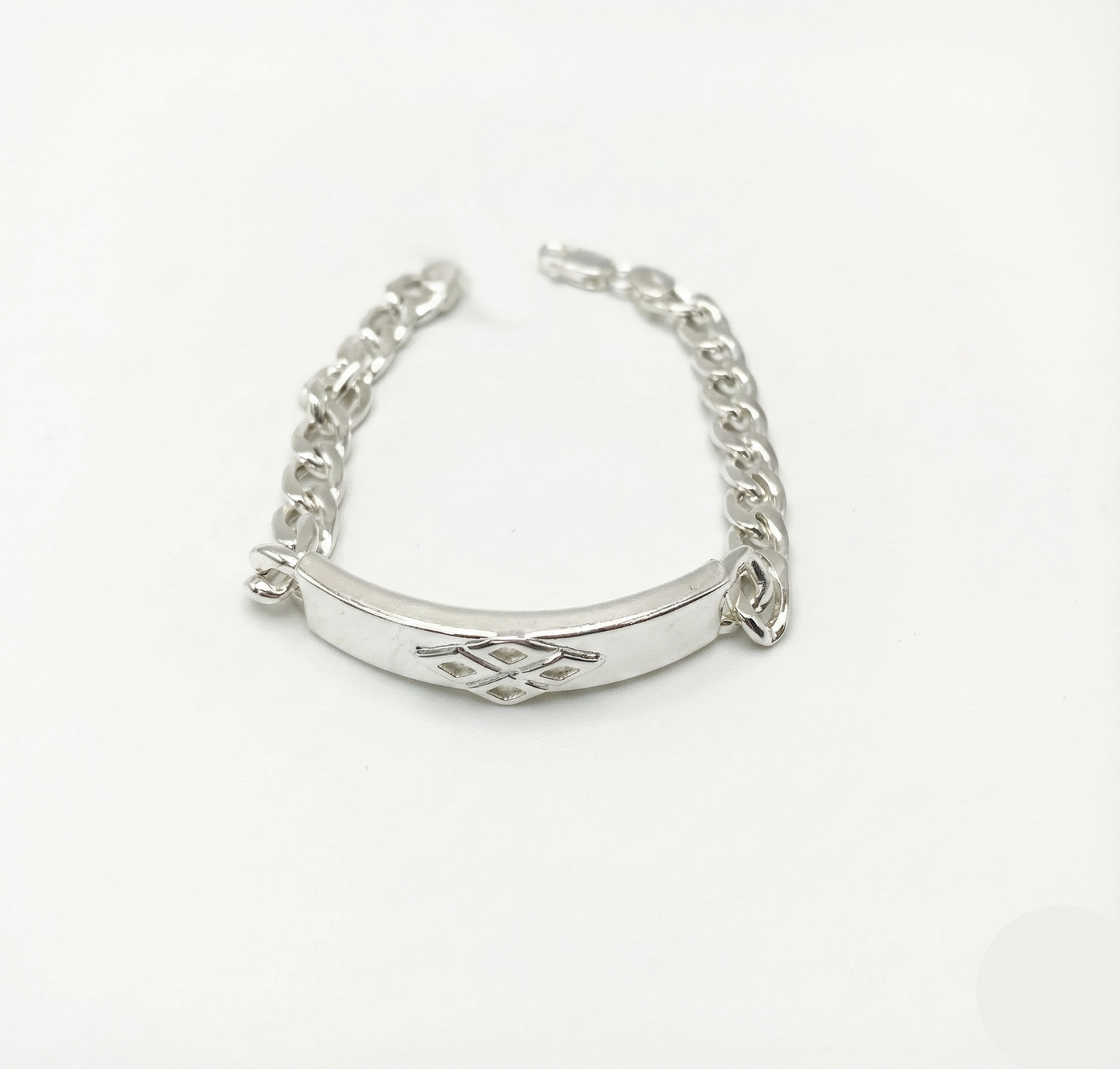 Silver bracelet on a white background
