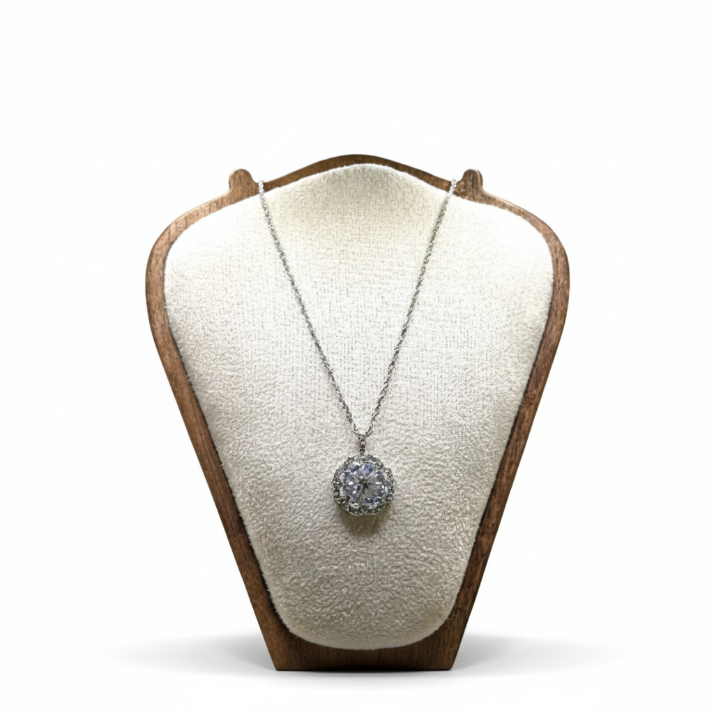 Necklace with a pendant on a white background