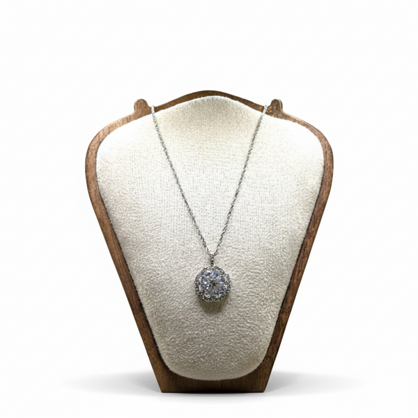 Necklace with a pendant on a white background