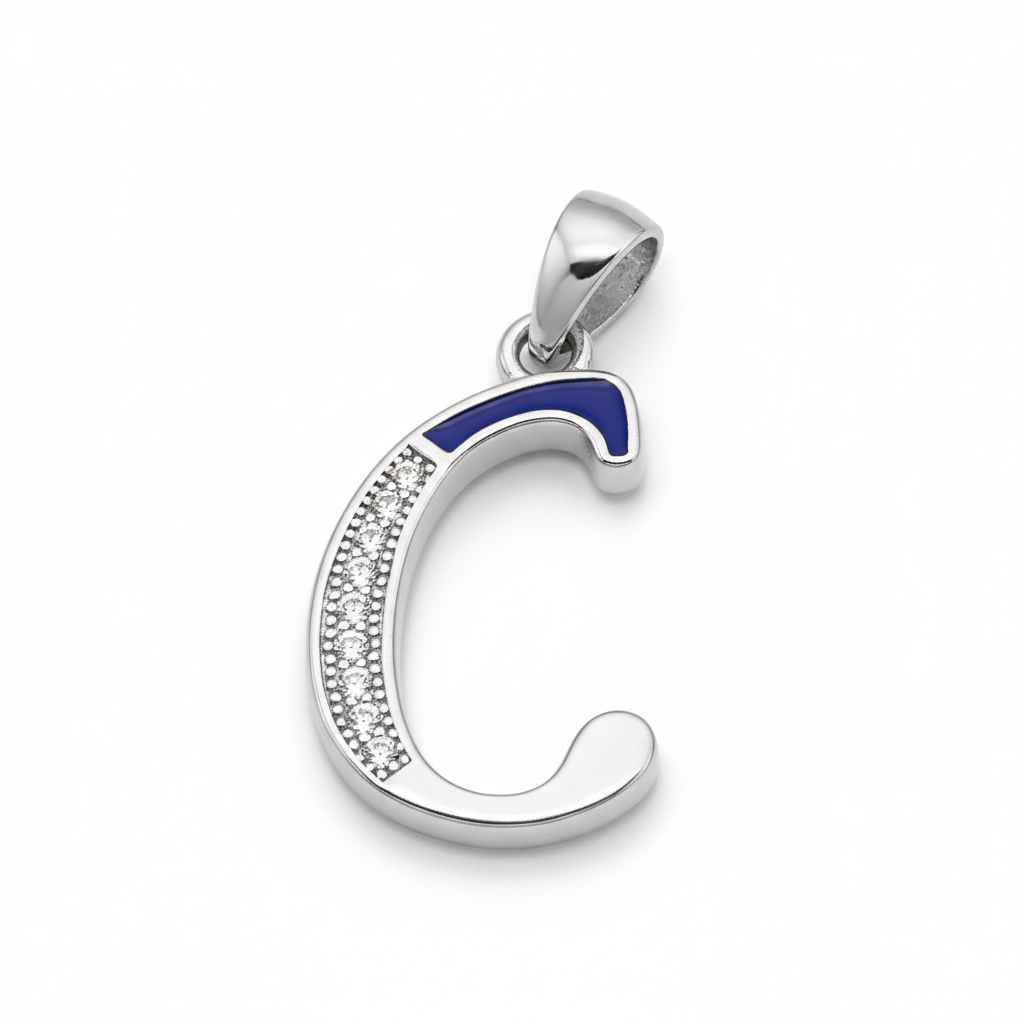C Initial Charm Pendant