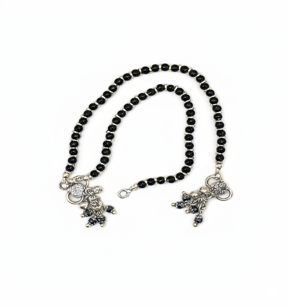 Guardian Charm Black Bead Bracelet Set