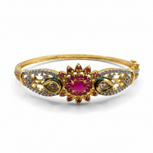 Ruby Radiance Floral Kada