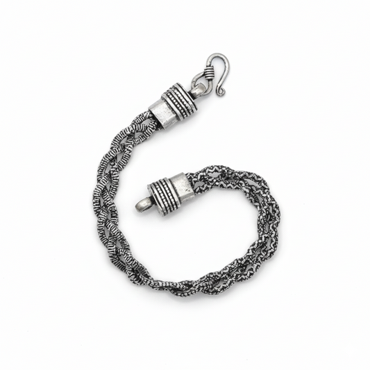 Ironstorm Twist Silver Bracelet