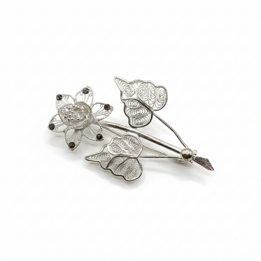 Lotus Muse Silver Brooch