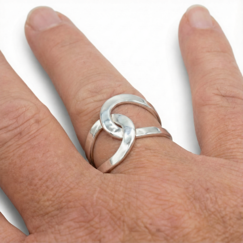 Entwined Loops Silver Ring